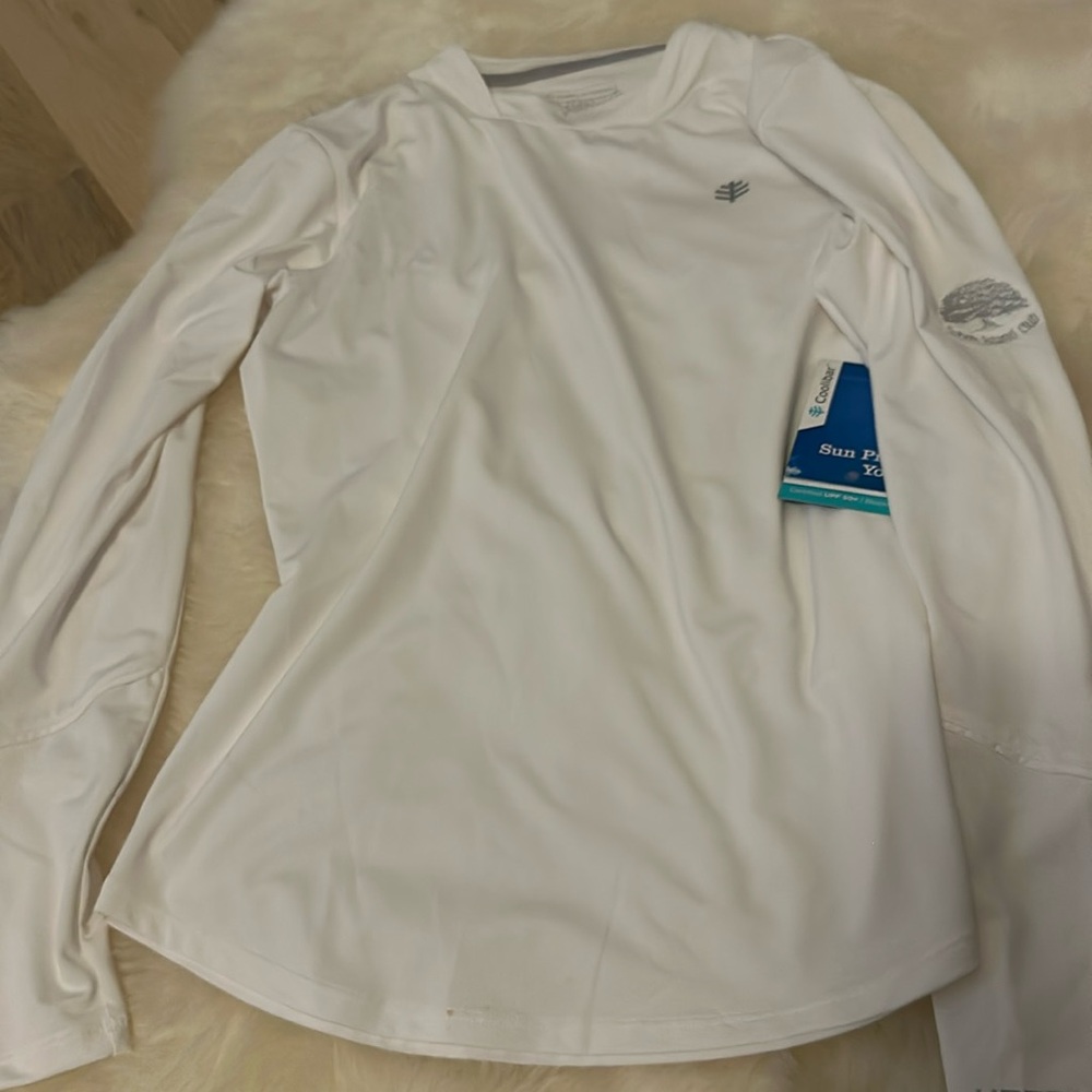 Coolibar XS long sleeve white UPF 50+ long sleeve top AS-IS